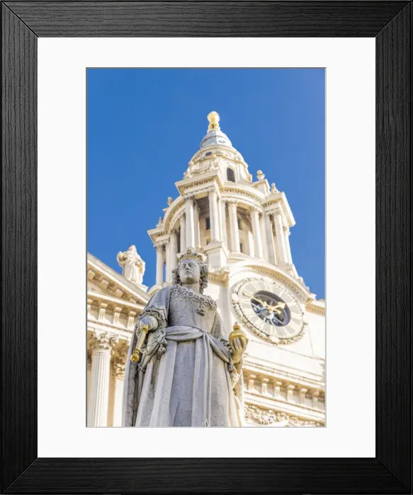 Framed Print : Statue of Queen Anne, St Pauls Cathedral, London, England Framed Print : Statue of Queen Anne, St Pauls Cathedral, London, England