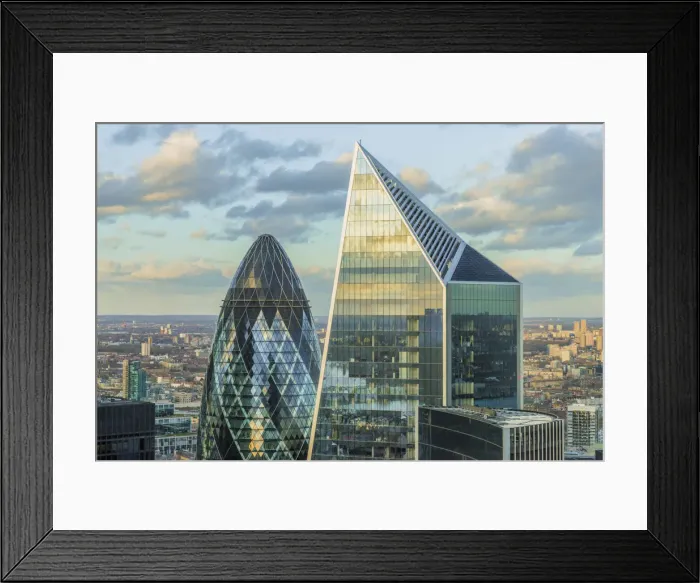 Framed Print : The Scapel building and The Gherkin which is also known as the Swiss Re building, London Framed Print : The Scapel building and The Gherkin which is also known as the Swiss Re building, London