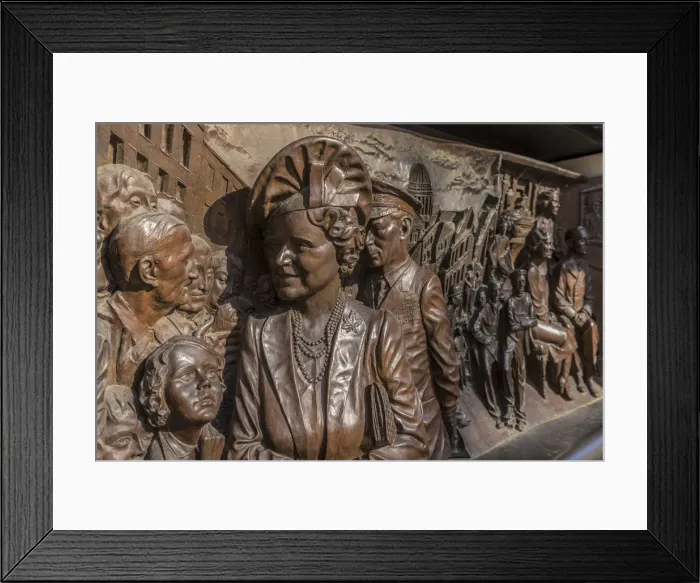 Framed Print : King George VI and Queen Elizabeth Memorial, bas relief, London, England Framed Print : King George VI and Queen Elizabeth Memorial, bas relief, London, England