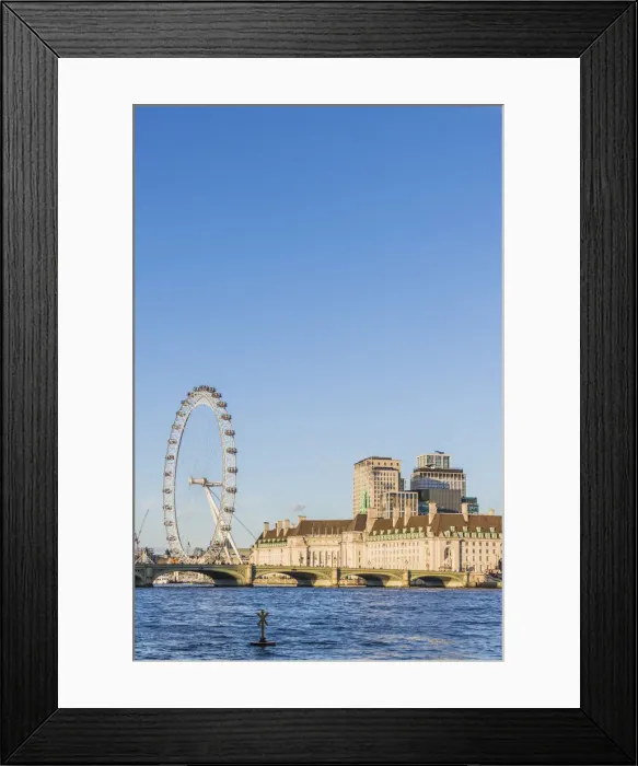 Framed Print : The London Eye or the Millennium Wheel and County Hall London, England Framed Print : The London Eye or the Millennium Wheel and County Hall London, England