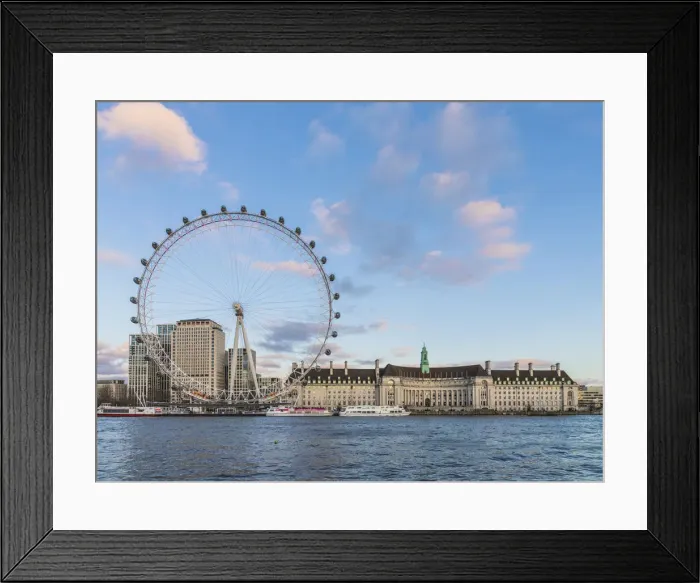 Framed Print : The London Eye or the Millennium Wheel and County Hall London, England Framed Print : The London Eye or the Millennium Wheel and County Hall London, England