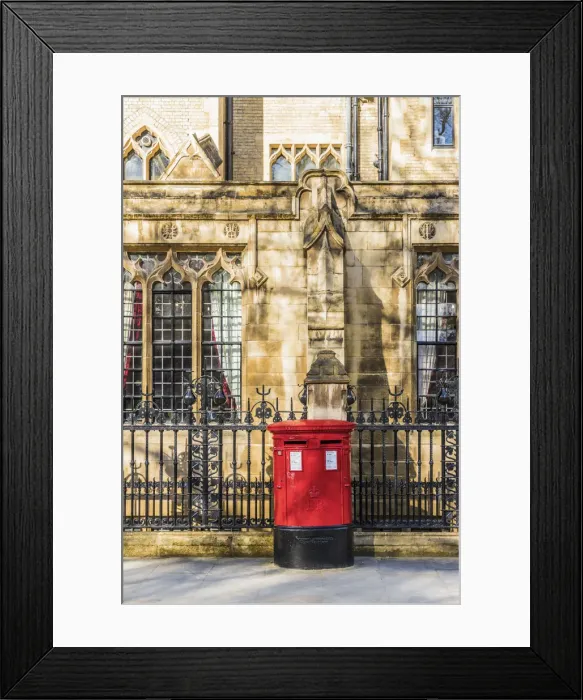 Framed Print : Red post box, Westminster, London, England Framed Print : Red post box, Westminster, London, England