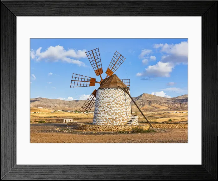 Framed Print : Spain, Canary Islands, Fuerteventura, Molino de Tefia, traditional windmill in Tefia Framed Print : Spain, Canary Islands, Fuerteventura, Molino de Tefia, traditional windmill in Tefia