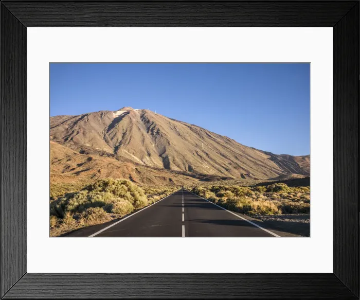Framed Print : Spain, Canary Islands, Tenerife Island, El Teide Mountain, dawn view from highway TF 21