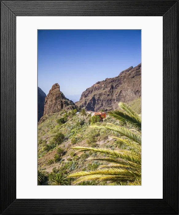 Framed Print : Spain, Canary Islands, Tenerife Island, Masca, elevated village view, morning