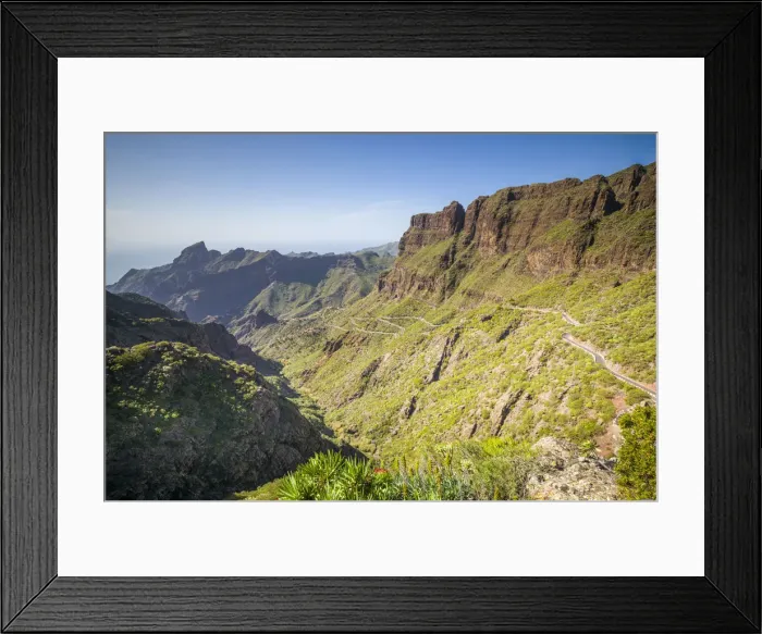 Framed Print : Spain, Canary Islands, Tenerife Island, Masca, elevated view of highway TF 436 Framed Print : Spain, Canary Islands, Tenerife Island, Masca, elevated view of highway TF 436
