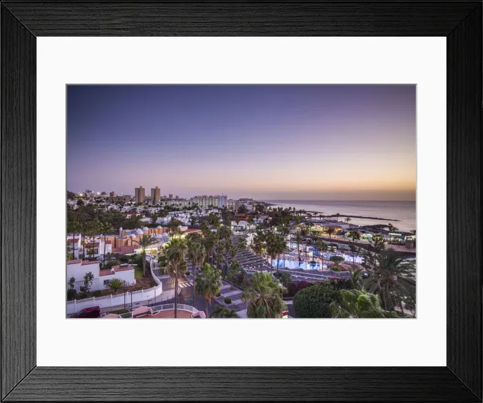 Framed Print : Spain, Canary Islands, Tenerife Island, Playa de Las Americas, resort area, dusk Framed Print : Spain, Canary Islands, Tenerife Island, Playa de Las Americas, resort area, dusk