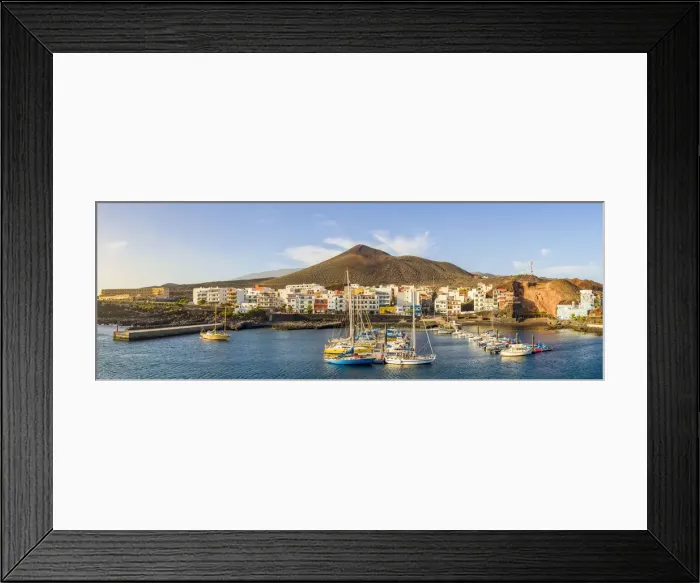 Framed Print : Spain, Canary Islands, El Hierro Island, La Restinga, town view from the port