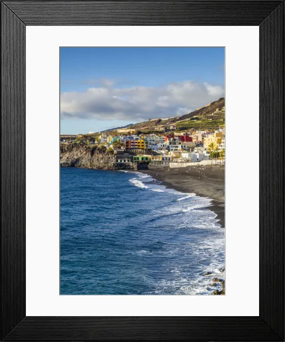 Framed Print : Spain, Canary Islands, La Palma Island, Puerto Naos, resort town view Framed Print : Spain, Canary Islands, La Palma Island, Puerto Naos, resort town view
