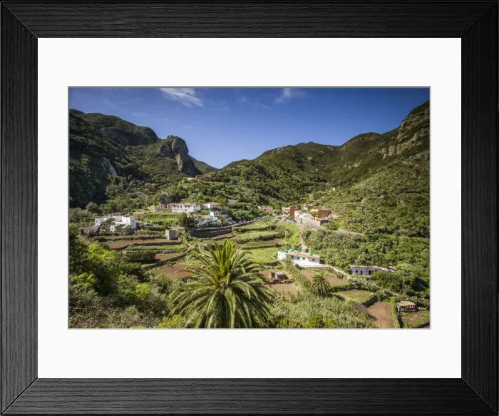 Framed Print : Spain, Canary Islands, Tenerife Island, northeast, Chamorga, elevated village view Framed Print : Spain, Canary Islands, Tenerife Island, northeast, Chamorga, elevated village view