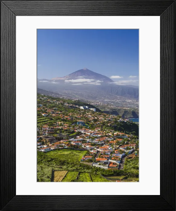 Framed Print : Spain, Canary Islands, Tenerife Island, El Sauzal, elevated view of the west coast Framed Print : Spain, Canary Islands, Tenerife Island, El Sauzal, elevated view of the west coast