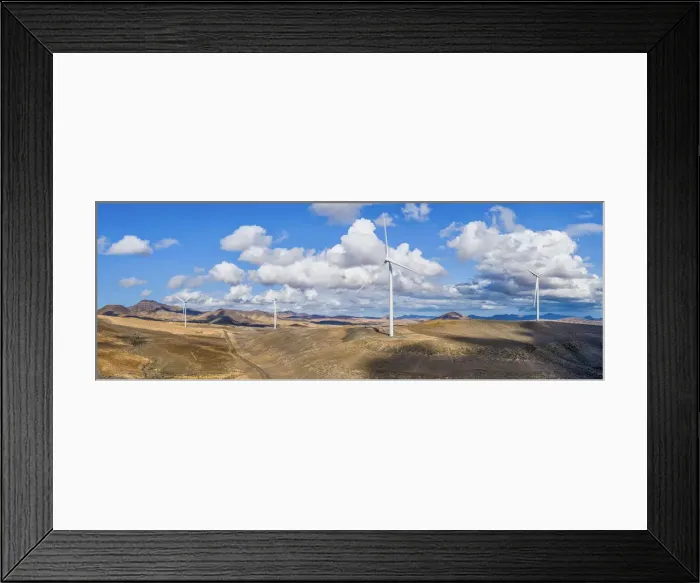 Framed Print : Spain, Canary Islands, Fuerteventura, modern windmill farm Framed Print : Spain, Canary Islands, Fuerteventura, modern windmill farm