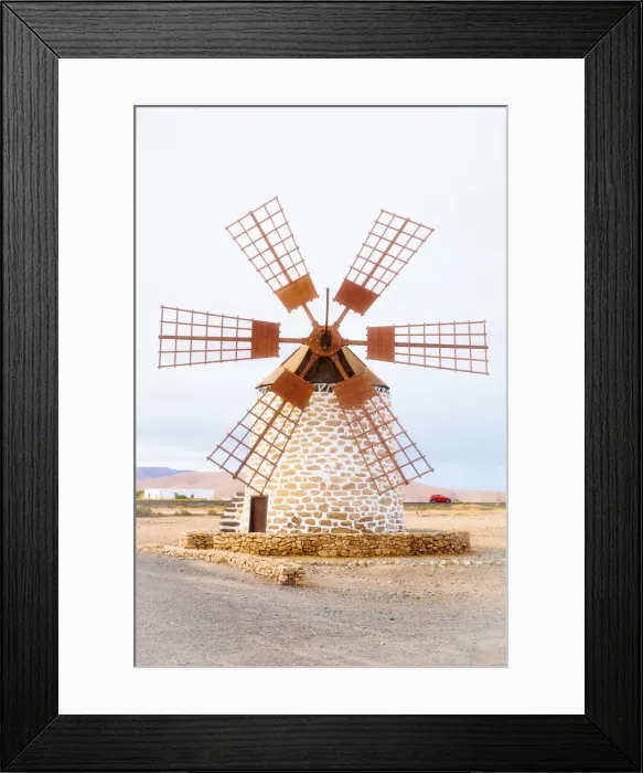 Framed Print : Spain, Canary Islands, Fuerteventura, Molino de Tefia, traditional windmill in Tefia Framed Print : Spain, Canary Islands, Fuerteventura, Molino de Tefia, traditional windmill in Tefia