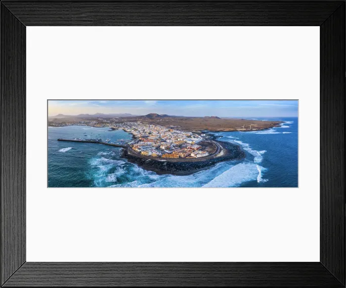 Framed Print : Spain, Canary Islands, Fuerteventura, Volcanic landscape and Corralejo Framed Print : Spain, Canary Islands, Fuerteventura, Volcanic landscape and Corralejo