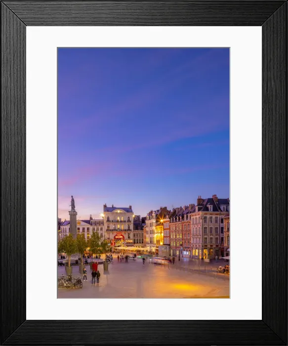 Framed Print : The Grand Place and Column of the Goddess at Dusk, Lille, France Framed Print : The Grand Place and Column of the Goddess at Dusk, Lille, France