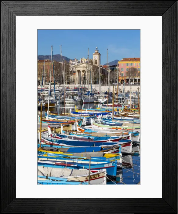 Framed Print : Fishing Boats in Port Lympia, Nice, South of France Framed Print : Fishing Boats in Port Lympia, Nice, South of France