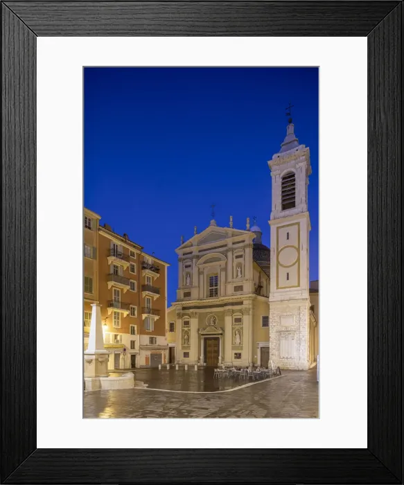 Framed Print : Nice Cathedral and Bell Tower, Place Rossetti, Nice, South of France Framed Print : Nice Cathedral and Bell Tower, Place Rossetti, Nice, South of France