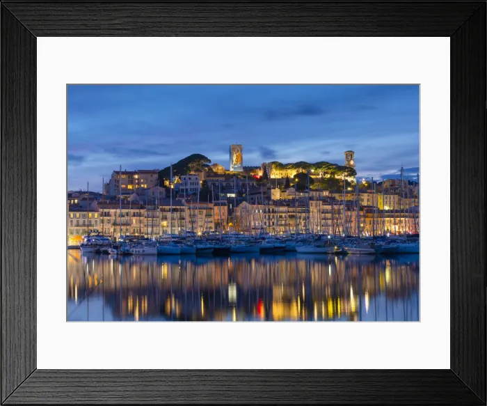 Framed Print : Le Vieux Port at Night, Cannes, South of France Framed Print : Le Vieux Port at Night, Cannes, South of France