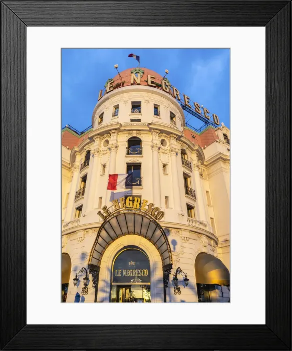 Framed Print : The Hotel Negresco, Promenade des Anglais, Baie des Anges, Nice, South of France Framed Print : The Hotel Negresco, Promenade des Anglais, Baie des Anges, Nice, South of France