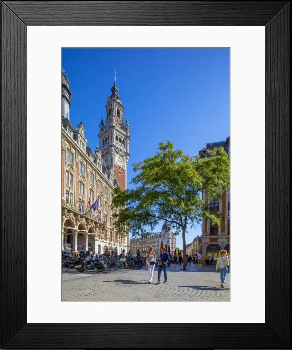 Framed Print : Lille Chamber of Commerce and Belfry, Lille, France