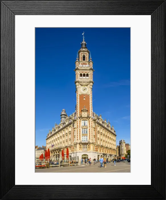 Framed Print : Lille Chamber of Commerce and Belfry, Lille, France Framed Print : Lille Chamber of Commerce and Belfry, Lille, France