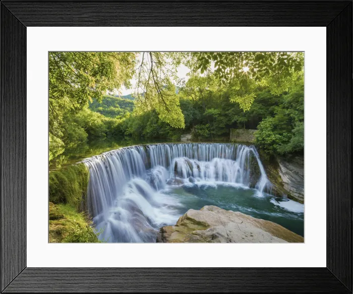 Framed Print : France, Lozere, Longuedoc-Roussillon, Gorges du Tarn, Waterfall Framed Print : France, Lozere, Longuedoc-Roussillon, Gorges du Tarn, Waterfall