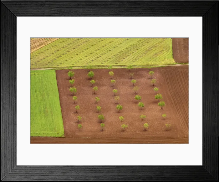 Framed Print : France, Dordogne, Domme, overview of farmland
