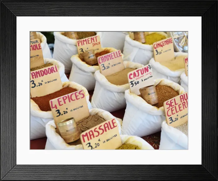 Framed Print : France, Provence, Alpes Cote d Azur, Castellane, Herbs and spices at market stall Framed Print : France, Provence, Alpes Cote d Azur, Castellane, Herbs and spices at market stall