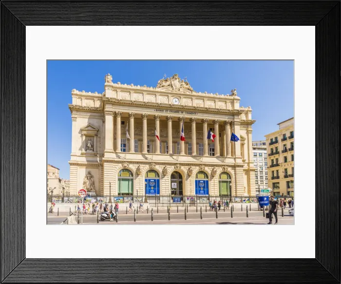 Framed Print : The Palais de la Bourse, Marseille, Provence Alpes Cote d Azur, Provence France