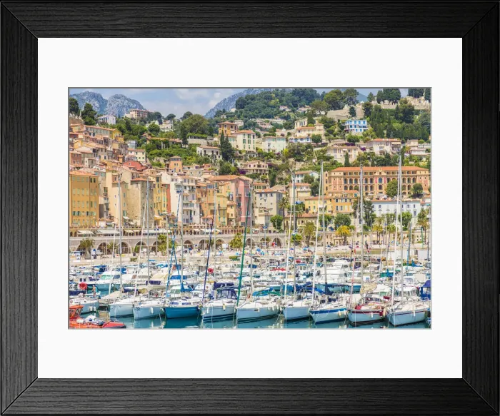 Framed Print : Port, Menton, Alpes-Maritimes, Provence-Alpes-Cote D Azur, French Riviera, France