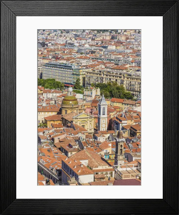 Framed Print : View over old town in Nice, Alpes-Maritimes, Provence-Alpes-Cote D Azur Framed Print : View over old town in Nice, Alpes-Maritimes, Provence-Alpes-Cote D Azur