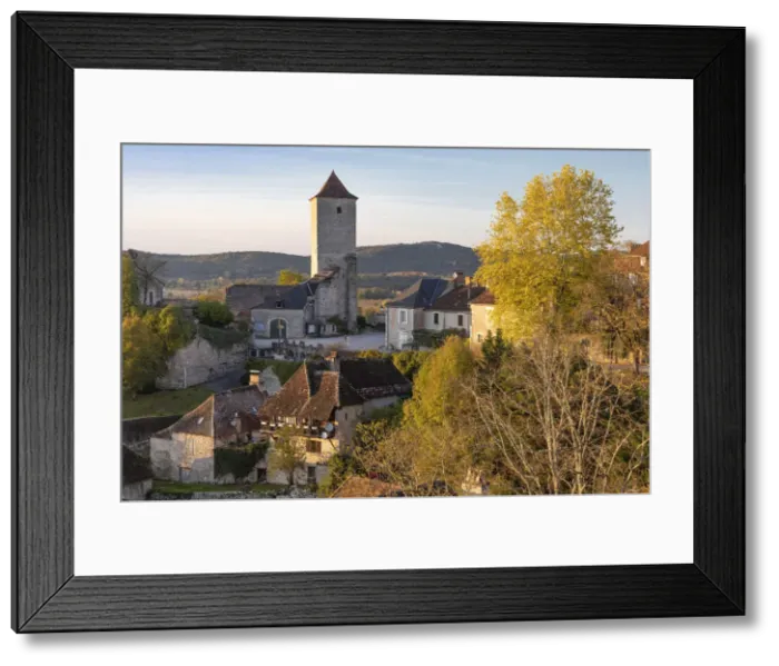 Framed Print : France, Midi-Pyrenees, Lot, Montvalent village in the autumn Framed Print : France, Midi-Pyrenees, Lot, Montvalent village in the autumn