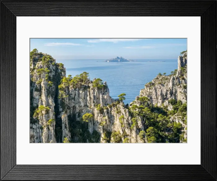 Framed Print : Ile Riou seen from Calanque d'En-Vau, Parc National des Calanques, Bouches-du-Rhone, Provence-Alpes-Cote d'Azur, France Framed Print : Ile Riou seen from Calanque d'En-Vau, Parc National des Calanques, Bouches-du-Rhone, Provence-Alpes-Cote d'Azur, France