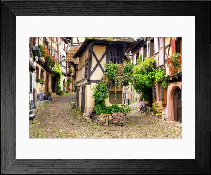 Framed Print : Half-timbered Buildings, Eguisheim, Alsace, France Framed Print : Half-timbered Buildings, Eguisheim, Alsace, France