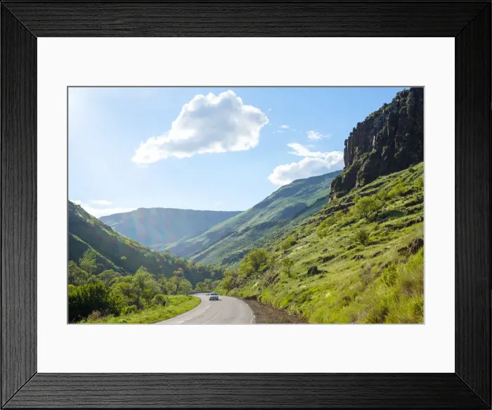 Framed Print : Road through the Paravani river gorge, Samtskhe-Javakheti region, Georgia Framed Print : Road through the Paravani river gorge, Samtskhe-Javakheti region, Georgia