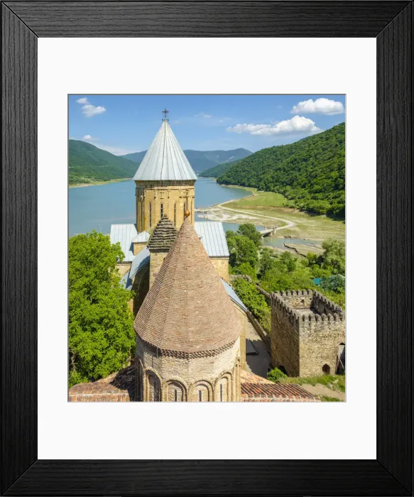 Framed Print : Ananuri Castle complex on the Aragvi River, Ananuri, Mtskheta-Mtianeti, Georgia