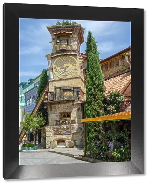 Clocktower of puppet theater Rezo Gabriadze, Tbilisi (Tiflis), Georgia