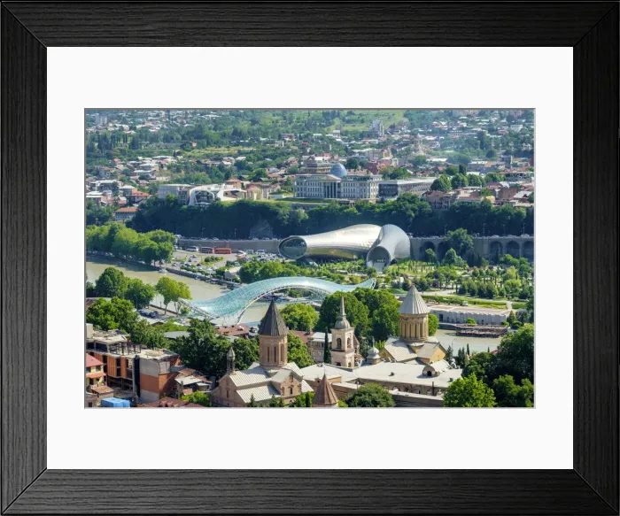 Framed Print : Central Tbilisi, Rike Park and Bridge of Peace on the Kura (Mtkvari) River Framed Print : Central Tbilisi, Rike Park and Bridge of Peace on the Kura (Mtkvari) River