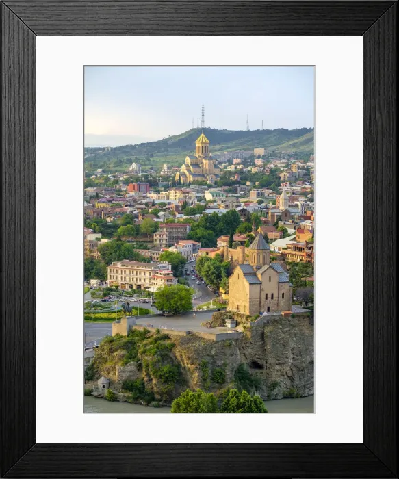 Framed Print : View towards Metekhi Church, Holy Trinity Cathedral, and buildings in Avbalari Framed Print : View towards Metekhi Church, Holy Trinity Cathedral, and buildings in Avbalari