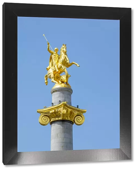 Liberty Monument depicting St George slaying the dragon, Freedom Square, Tbilisi (Tiflis)