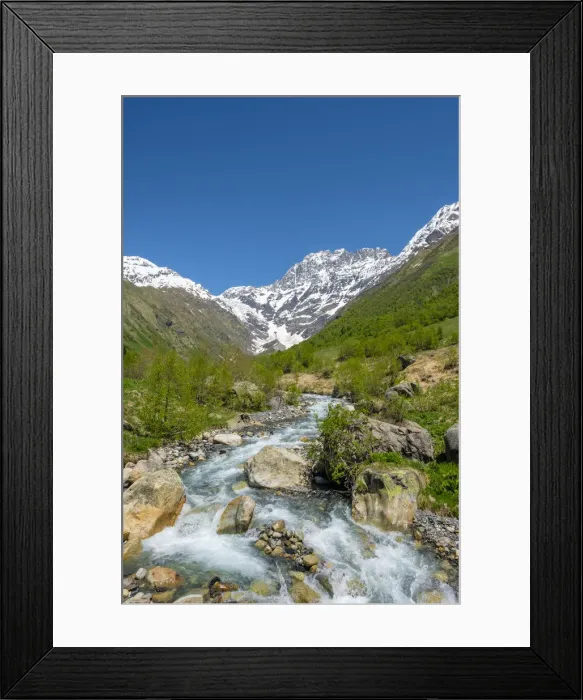Framed Print : Ailama peak, and the source of the River Kolrudashi, Racha-Lechkhumi Framed Print : Ailama peak, and the source of the River Kolrudashi, Racha-Lechkhumi