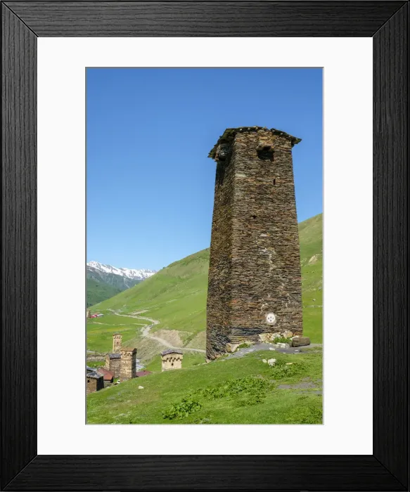 Framed Print : Stone tower house in Chazhashi, Ushguli, Samegrelo-Zemo Svaneti region, Georgia Framed Print : Stone tower house in Chazhashi, Ushguli, Samegrelo-Zemo Svaneti region, Georgia