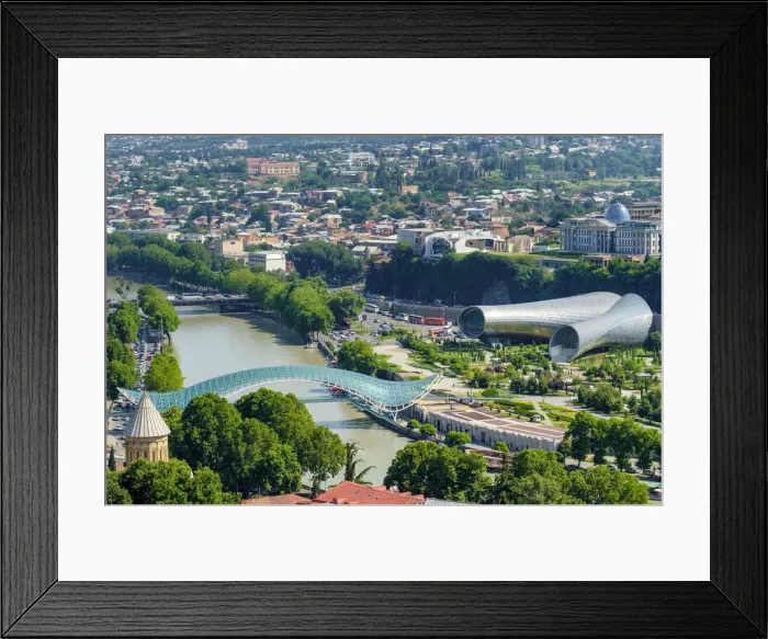 Framed Print : Central Tbilisi, Rike Park and Bridge of Peace on the Kura (Mtkvari) River Framed Print : Central Tbilisi, Rike Park and Bridge of Peace on the Kura (Mtkvari) River