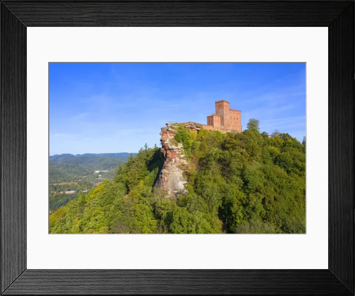 Framed Print : Aerial view at Trifels castle, Annweiler, Palatinate forest, Wasgau, Rhineland-Palatinate Framed Print : Aerial view at Trifels castle, Annweiler, Palatinate forest, Wasgau, Rhineland-Palatinate