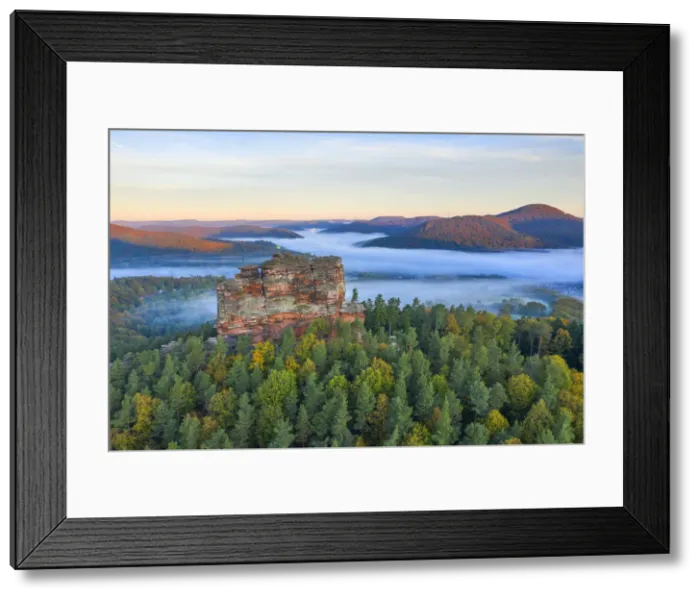 Framed Print : Aerial view at Asselstein, Annweiler, Palatinate forest, Wasgau, Rhineland-Palatinate Framed Print : Aerial view at Asselstein, Annweiler, Palatinate forest, Wasgau, Rhineland-Palatinate