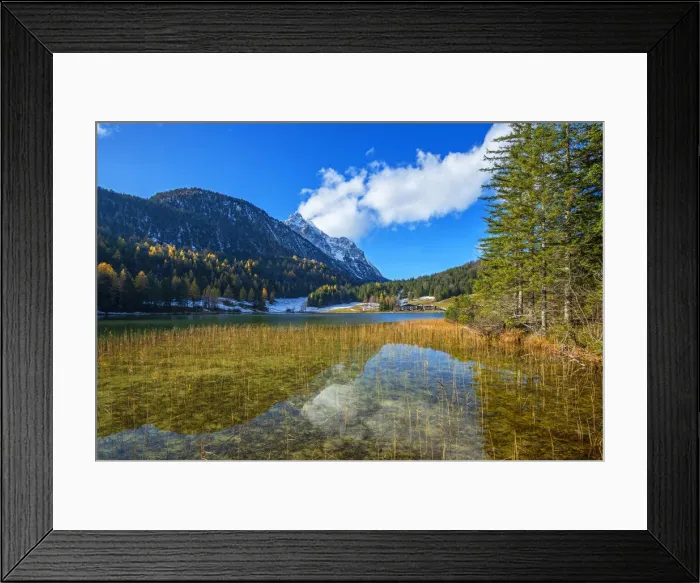 Framed Print : View on Lautersee and Wettersteinspitze, Mittenwald, Bavaria, Germany Framed Print : View on Lautersee and Wettersteinspitze, Mittenwald, Bavaria, Germany