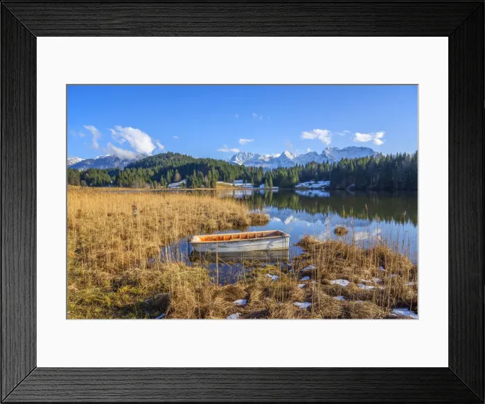 Framed Print : View on Geroldsee and Karwendel, Krun, Bavaria, Germany Framed Print : View on Geroldsee and Karwendel, Krun, Bavaria, Germany