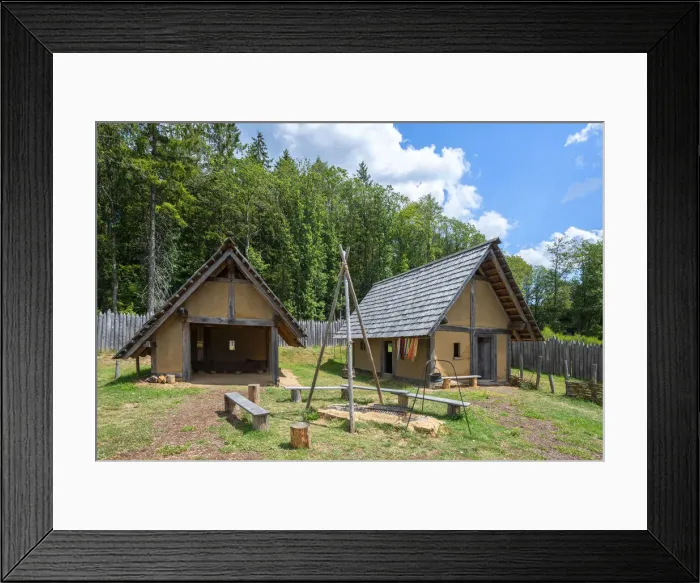 Framed Print : Reconstructed celtic village, Otzenhausen, Hunsruck National Parc, Saarland, Germany Framed Print : Reconstructed celtic village, Otzenhausen, Hunsruck National Parc, Saarland, Germany