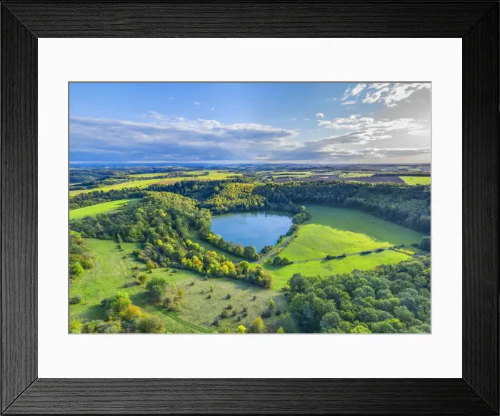 Framed Print : Aerial view on Immerather Maar, Immerath, Eifel, Rhineland-Palatinate, Germany Framed Print : Aerial view on Immerather Maar, Immerath, Eifel, Rhineland-Palatinate, Germany