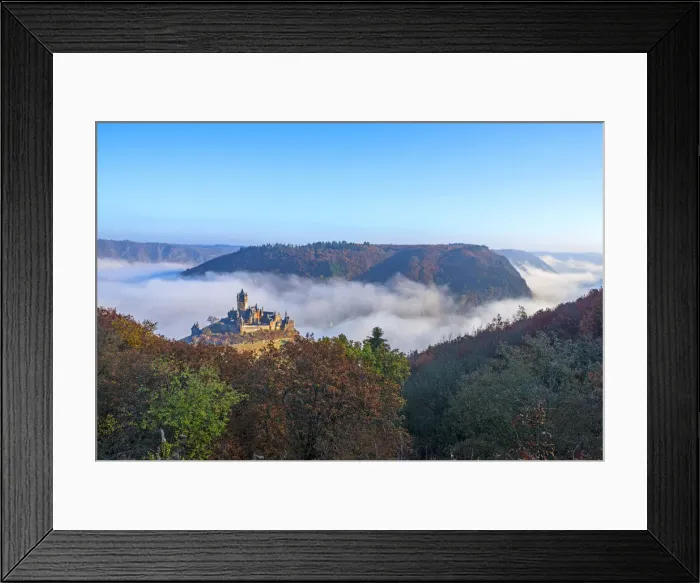 Framed Print : View on Cochem castle, Cochem, Mosel valley, Rhineland-Palatinate, Germany